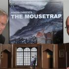 Bert Nisbet and set designer and builder Andrew Cook with a model of the set for Agatha Christie...