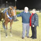 Beyond Reason with owners Bill and Shirley Stevenson after success at Forbury Park on Thursday...