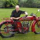 Bill Veitch, of Mosgiel, with his 1920 Indian Powerplus motorcycle before the 21st rally of the...