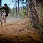 Blair Smith, of Wanaka, tears down a  track in the Queenstown Bike Park during the Corona...