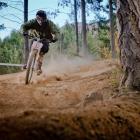 Blair Smith, of Wanaka, tears down the tracks of the Queenstown Bike Park during the Corona...