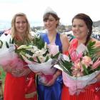 Blossom Festival queen winner Vikki Sanson (centre), flanked by second-placegetter Shaun Robinson...