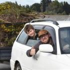 Bob Gillespie and his stepson Liam Dick (6) take advantage of a Dunedin City Council promotion to...