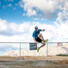 Braden Currie tests  part of the course he designed for the Red Bull Defiance adventure race...
