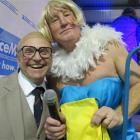 Brendan Quill (left), as Selwyn Toogood, and Queenstown Lakes district councillor Craig Ferguson,...