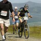 Brendon Sharratt (Christchurch), the eventual winner of the mountain bike long-course event,...