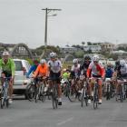 Bridge to Beach cyclists set off from the Clutha Rugby Club  in Balclutha yesterday.  Photo by...