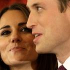 Britain's Prince William and his fiancee Kate Middleton pose for the media at St James's Palace...