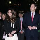 Britain's Prince William and his fiancee Kate Middleton arrive to view the Thursford Christmas...
