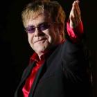 British singer and composer Elton John performs during the Mawazine Festival in an upscale...