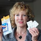 British tobacco cessation specialist Jennifer Percival displays the treatments freely available...