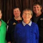 Bronwyn  (left) Colin and Trevor Robins join their mother Ruth  (73) to celebrate her retirement...