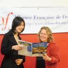 Brushing up on their knowledge of New Caledonia are Otago Girls High School pupil Crystal Diong ...