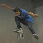 Buddah Kereopa (13) competes in the 13 and under category at a Create and Skate jam event in a...