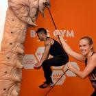 Les Mills Dunedin personal trainer Joe Hemi and fitness instructor Katie Love test interactive...