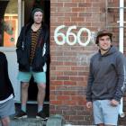 Castle St residents (from left) Aidan Waterhouse, Josh Stewart and Hamish Boult say couch-burners...