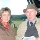 Cathy Coop and Ron Williamson at the Oamaru races yesterday. Photo by Tayler Strong.