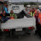 Catlins Promotions members (from left) Paddy Chrisp (lying down), Jessie Clark, Taylor Clark,...