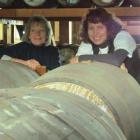 Cellar Door manager Kay Hansen (left) and NZ Whisky Company Oamaru maturation store manager...