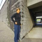 Chalmers Community Board member Mel Aitken stands on the blind corner on the cycle/walkway. Mrs...