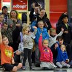 Children are quick to volunteer at the Cadbury Chocolate Fun Day in the Meridian mall in Dunedin...