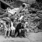 Children from an eastern suburb of London, who have been made homeless by the random bombs of the...