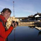 Gerald Mayer, of Austria, photographs the Dunedin Chinese garden which he rates as one of the top...