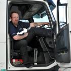 Chris Foot enjoys being back in his truck after visiting the Volvo factory in Sweden. Photo by...