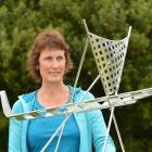 Clutha  councillor Hilary McNab views the model of Russell Beck's waka sculpture which the...