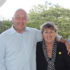 Clutha Mayor Bryan Cadogan celebrates his re-election at home with wife Allyson on Saturday....