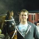 Co-owner Matthew Cross with Lady Mackendon after her maiden win at Forbury Park last night. Photo...