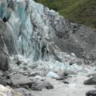 Collapsed ice at the terminal face of the Fox Glacier in South Westland. Photo: Department of...