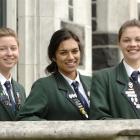Columba College, Dunedin, pupils (from left) Laura Manson, Natasha Keillor and Erin Wilson have...