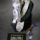 Columba College pupil Lucy Newton with mementos of her trip to Mt Everest. Photo by Peter McIntosh.