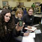 Columba College pupils Amy Anderson, Lee White and Anna Fields hope their idea of using &quot;Sun...