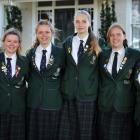 Columba College pupils (from left) Claire Anglin (17), Amira Alloo (17), Sarah Dippie (17),...