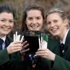 Columba College Re-think Green young enterprise team members (from left) production manager Sarah...