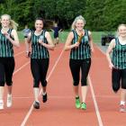 Columba College relay runners (from left) Analise Cowie, Laura Saville, Zoey Flockton and Maddy...