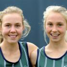 Columba College sisters Sian (left) and Hanna English after competing in the Caversham road...