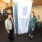 Columba College sports director Shona Harvey at the Columba College gymnasium with sports prefect...