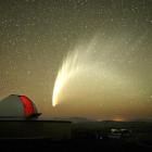 Comet McNaught puts on a spectacular show in the dark skies above the Mount John Observatory at...