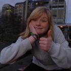Commerce student Jo Moore celebrates her election as Otago University Students Association...