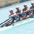 Competing at the New Zealand rowing championships at Lake Ruataniwha yesterday is the Otago club...