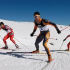 Competing in the sprint cross-country men's final at the Snow Farm near Wanaka yesterday are ...