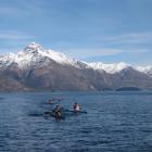 Competitors near the end of the 7km kayak leg during last year's Peak to Peak multisport race....