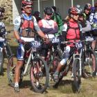 Competitors wait for the start of the Big Easy mountain bike race on the Pisa range on Saturday....