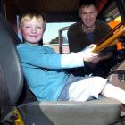Connor Seyb (5), of Dunedin, checks out the driver's seat of his father Kelvin Seyb's 1982 White...