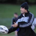 Conrad Smith trains at the Caledonian Ground in Dunedin yesterday. Photo by Peter McIntosh.