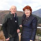 Conservation Minister Maggie Barry and Wakatipu Wilding Conifer Control Group co-chairman Peter...