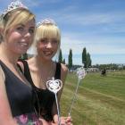 Corrina Beel (18), left) and Sylee Sizemore (19), both of Dunedin, at the Hawea Picnic Racing...